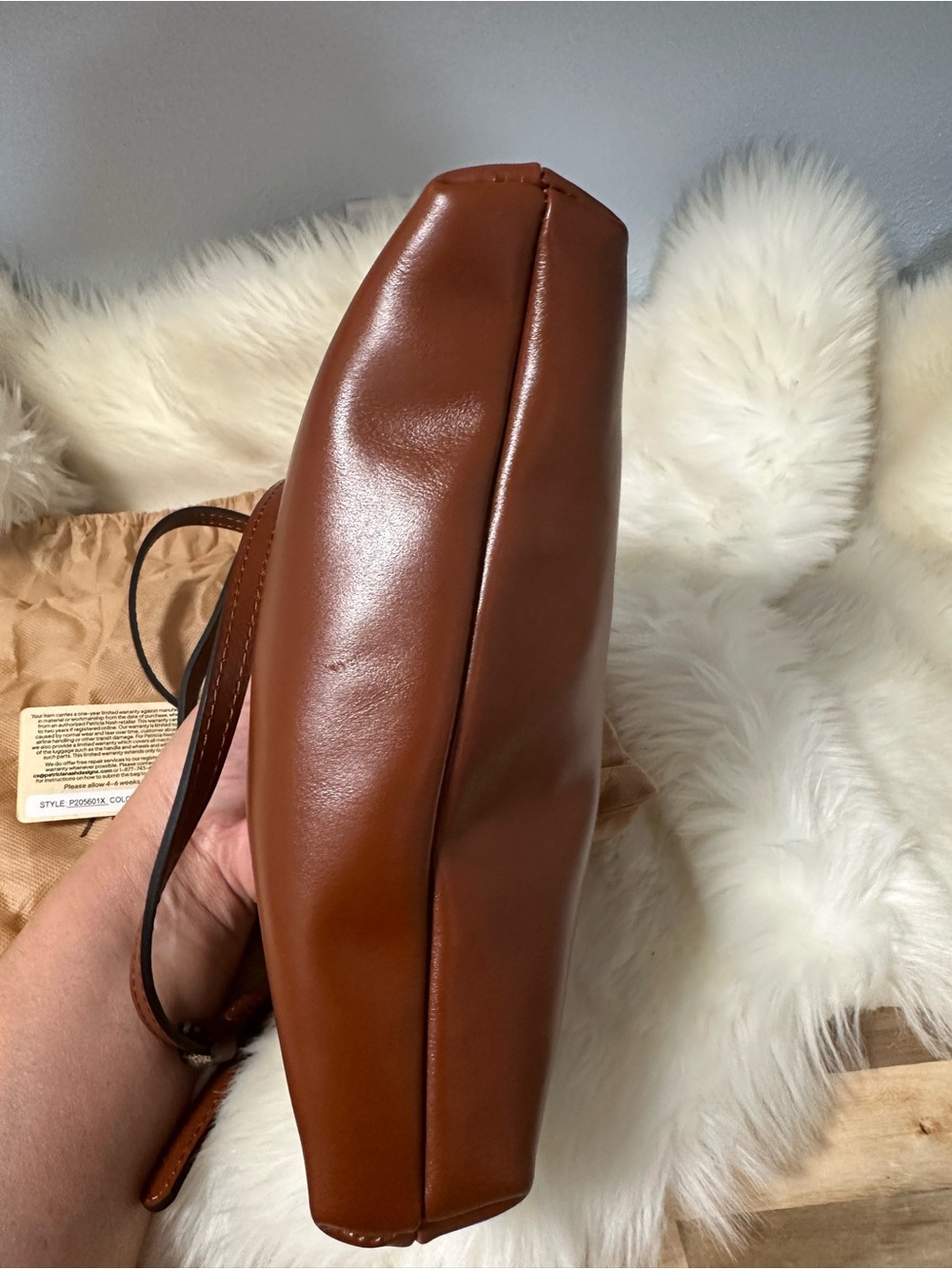 Patricia Nash Brown Leather Viore kiss lock crossbody bag new - Picture 4 of 11